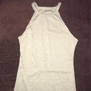 High neck gray dress